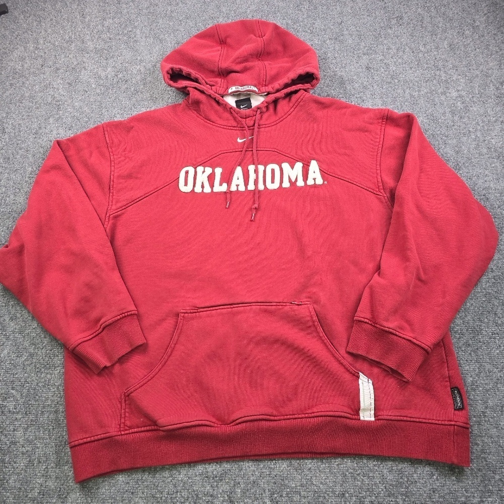 VINTAGE TEAM NIKE- Mens XL University of Oklahoma Sooners Team Hoodie- Center ✔️